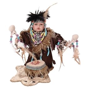 Click here to buy TAIMA 12 Porcelain Indian w Drum Doll By Golden Keepsakes by Golden Keepsakes Dolls.