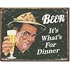 Desperate Enterprises Beer It's What's for Dinner Collectible Metal Sign, Model# 1424