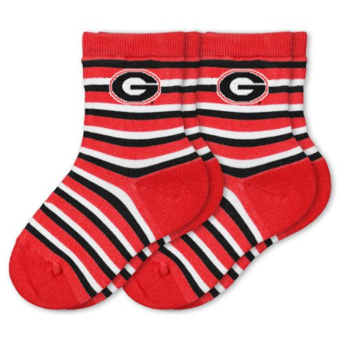 NCAA Georgia Bulldogs Toddler Two Pack Socks Sport Stripe