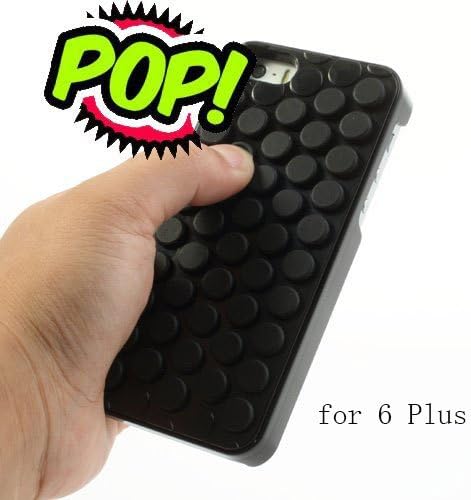 Blogger Cute Decompression Bubble Wrap Shell Puchi Puchi Soft Silicone Phone Case for Apple Iphone 6/6s Plus (Black for Iphone 6 Plus)