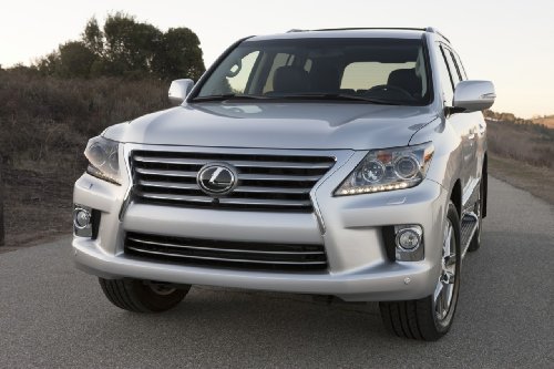 Lexus LX 570 (2013) Car Art Poster Print on 10 mil Archival Satin Paper Silver Front Closeup Static View 16"x12"
