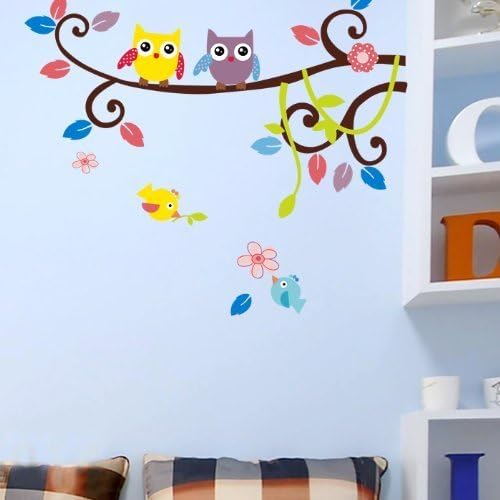 Restly(TM) Colorful Cartoon Owl Kids Bedroom Wall Sticjer Decals by RESTLY