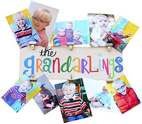 Photo Holder: Grandarlings, Canvas Sign with Metal Clips, Whimsy and Co.