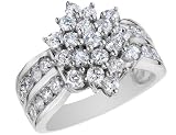 Diamond Cluster Ring 2 Carat (ctw) 14K White Gold
