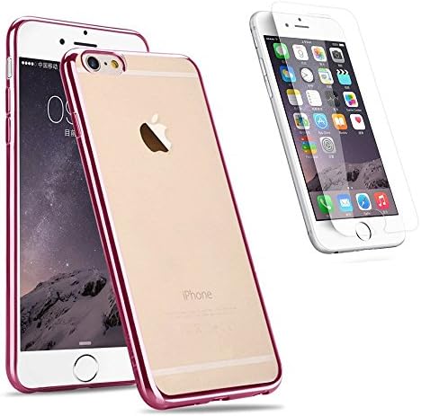 Vabogu iPhone 6/6s Plus Crystal Clear Case Plus 2 Count Tempered Glass Screen Protector Full Protection Slim Clear Scratch Proof Case Cover Shell for Apple iPhone 6/6S Plus 5.5" - Rose Gold