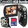 Coby CAM4000 3MP 4X Digital Zoom 2in TFT LCD Digital Camcorder Camera 4GB Bundle