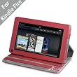 Acase Kindle Fire Premium Micro Fiber Leather Case with built-in Stand for Kindle Fire Full Color 7" Multi-touch Display, Wifi (Red)