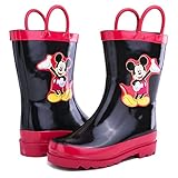 Disney Mickey Mouse Girl's Black Rain Boots - Size 11-12 Little Kid