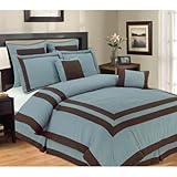 8 PC OVERSIZED QUEEN, CLASSIC BLOCK DESIGN COMFORTER SET, PEACH SKIN FABRIC ....
