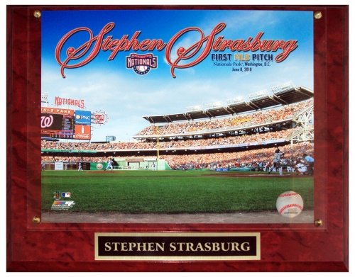 Stephen Strasburg Washington Nationals (First MLB Pitch Overlay) Licensed 8x10 Photo Plaque