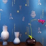 (ハンメロ)Hanmero壁紙 中国古美術柄 はがせる 不織紙 のりなし リビング部屋diyリフォーム用 68.5cmx8.23m ベージュ QZ0550