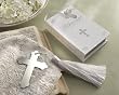 "Blessings" Silver Cross Bookmark with Tassel in Keepsake Book Box - Baby Shower Gifts & Wedding Favors