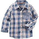 オシュコシュ OSHKOSH/ プラッド ボタン-フロント シャツ プラッド トップス長袖シャツ 4歳【並行輸入】