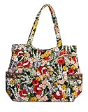 Vera Bradley Pleated Tote Poppy Fields Bag Purse