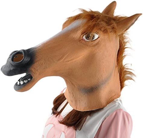 Neoto Halloween Latex Horse Head Mask Brown
