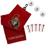 NHL Ottawa Senators Embroidered Golf Towel, Golf Balls & Multicolored Tees Gift Set