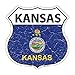 SmartBlonde 11" Lightweight Durable HS-124 Kansas State Flag Highway Shield Aluminum Metal Sign