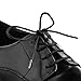 OrthoStep Waxed Very Thin Dress Round Black 27 inch Shoelaces 2 Pair Pack