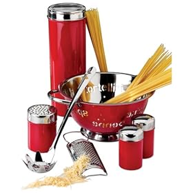 Metro 7-Piece Stainless Steel Red Pasta Gift Set