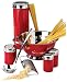 Metro 7-Piece Stainless Steel Pasta Gift Set, Red