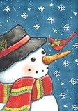 Cardinal Snowman Garden Flag