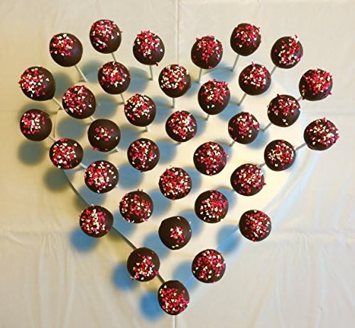 Heart Shaped Cake Pop, Dessert Stand Holds 35