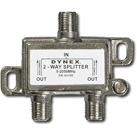 2-way Coaxial Cable Splitter by Dynex