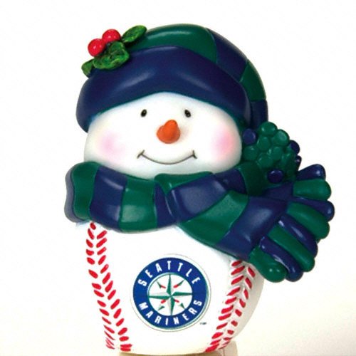 Seattle Mariners MLB Light-Up Musical Snowman Ornament (3)