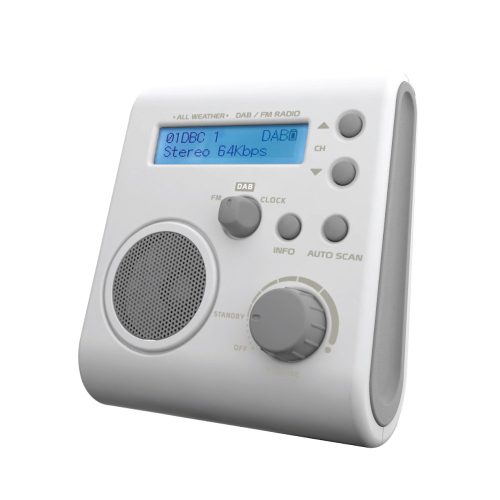 Aquabourne DAB / FM Shower Radio Splashproof, Sandproof, All Weather