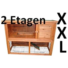 XXL Hasenstall Kaninchenstall 2 Etagen 112cm