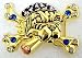 Pirate Dog Gold Tone Rhinestone Belt Buckle POTC
