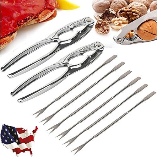 (Ship from USA) 8 PC Seafood Tool Set Lobster And Crab Cracker Tool Set Forks Nut New In Box /ITEM NO#E8FH4F854126348 by Mohenion