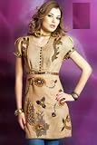 Elegant Stylish Cotton Multi Colour Stone N Sequins Work Embroidered Tunic with Half Sleeve