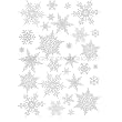 Easy Instant Decoration Wall Sticker Decal - Ornate Glittery Silver Snowflakes