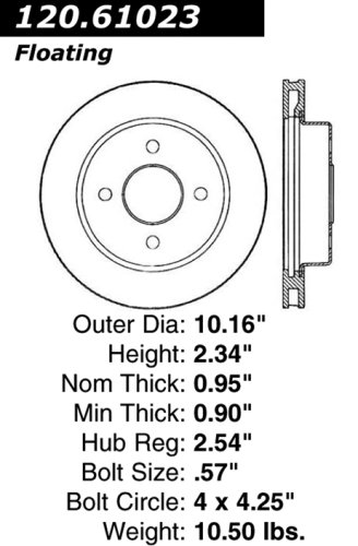 Centric Parts 120.61023 Premium Brake Rotor  