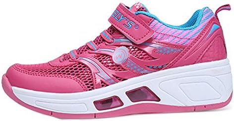 PG Boy Girl Breathable Roller Skates Shoes Wheel Sneakers Rollerskates Pink 13