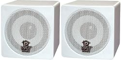 Pyle PCB3WT 3-Inch 100W Mini Cube Speaker (White)