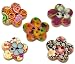 Pack of 25 Flower Print 2 Holes Flower Shape Wooden Buttons, for Sewing, Scrapbooking, Embelishments, Crafts, Jewellery making, shabby chic, Knitting, 17x17mm