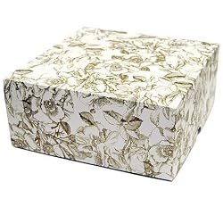 Gold Toile - Set of 4 Two Piece Gift Boxes (8" x 8" x 3.5")