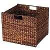 Household Essentials ML-6966B Woven-Banana-Leaf Collapsible Storage Bin, Brown