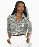 51GjInJMT4L. SL160  Lauren by Ralph Lauren Shirt, Jamir Gingham BLACK/CREAM M