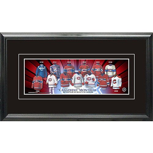 Frameworth Montreal Canadiens Jersey Evolution Framed 5X15 Photo - French Edition