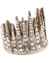 Giuseppe Zanotti Sterling Silver Finish and Swarovski Crystals Crown Ring