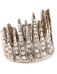Giuseppe Zanotti Sterling Silver Finish and Swarovski Crystals Crown Ring