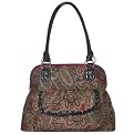 Paisley Lane Fabric Diaper Bag- Red Paisley