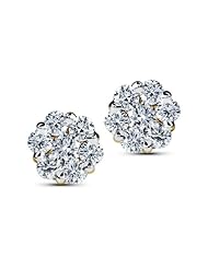 Diamond (0.5 Ct, GH-VVS), 18 Kt Yellow Gold Classic Seven-Stone Studs