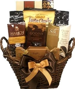 Buy holiday gift baskets food - Delight Expressions&trade; Coffee and Chocolate Lovers Gourmet Food Gift Basket - A Holiday Gift Basket Idea!