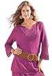 Roamans Women's Plus Size Crochet Kurta