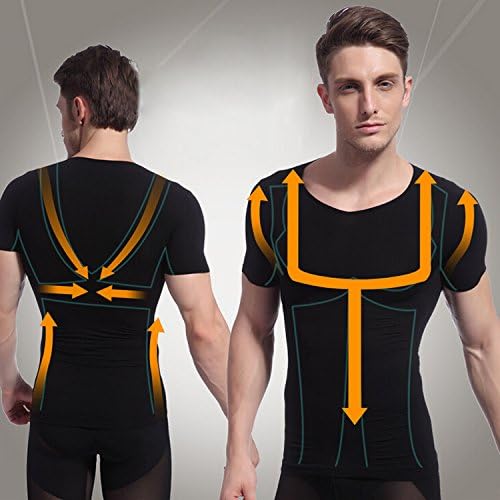Men's Body Shaper for Men Slimming Shirt Tummy Waist Vest Fat Burning Lose Weight (L)