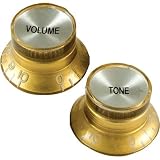 Gibson Vintage Top Hat Replacement Knobs, Gold / Chrome (2 Tone, 2 Volume)